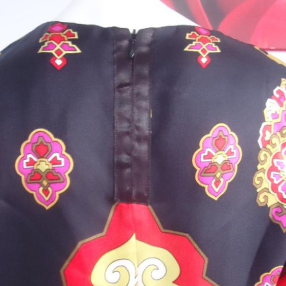 NWT Celebrity See By Chloe 60's/70's Psychedelic Style Silk Shift Dress - Picture 6 of 10